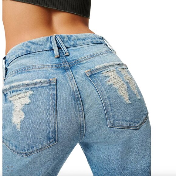 Good American Distressed Good Girlfriend Jeans size 8/29 - Picture 2 of 2